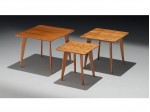 Conjunto Mesa Ninho de Canto Lateral Jussara Quadrada 03 Peças COM FRETE GRATIS